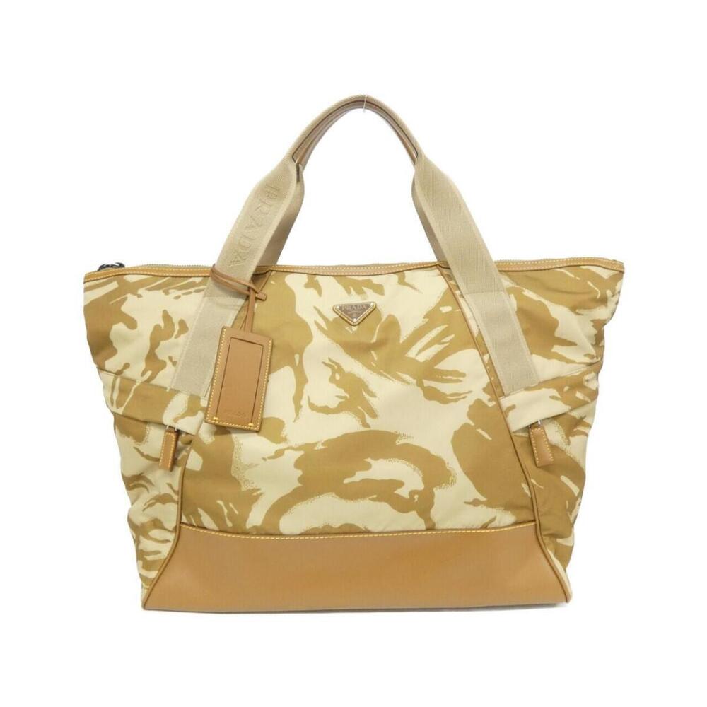 Prada Beige Brown Camo Re Leather Duffle Bag